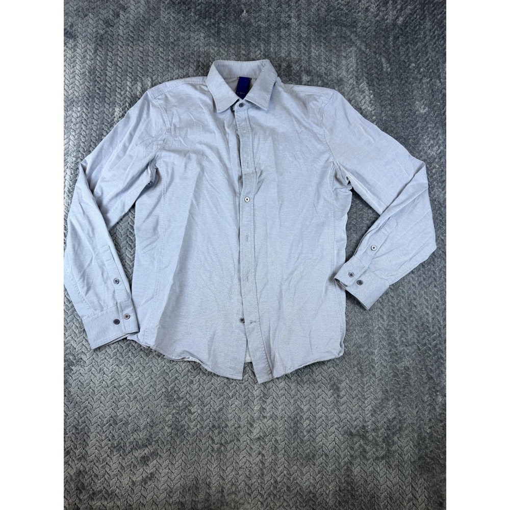 Kit And Ace Shirt Mens Small Gray Long Sleeve Round Hem Casual Button Up Outdoor